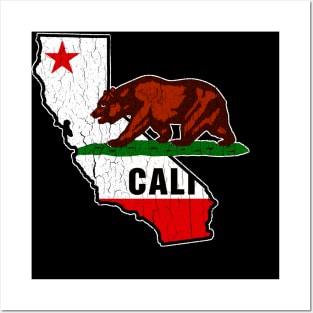 California State Flag (vintage distressed look) Posters and Art